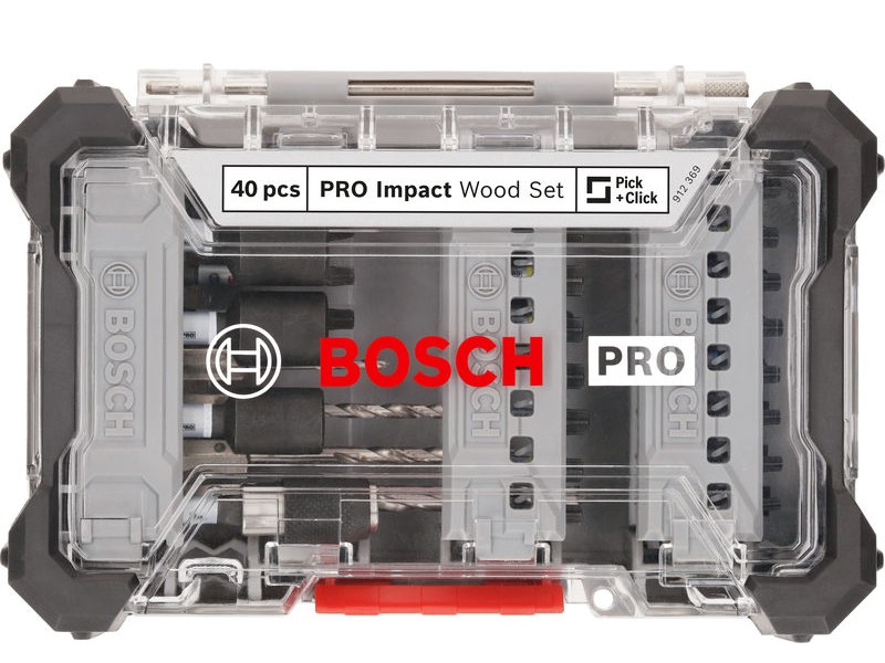 40-delni set vijačnih nastavkov in svedrov za les Bosch PRO Impact Wood Set, 2608521U87